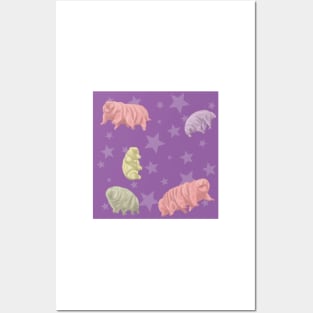 Tardigrade Pattern Stars Purple Posters and Art